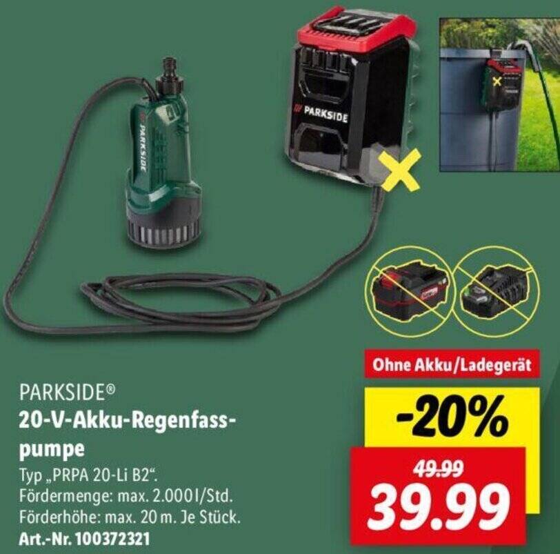 Wunderbar Akku Regenfasspumpe Lidl Ebenbild