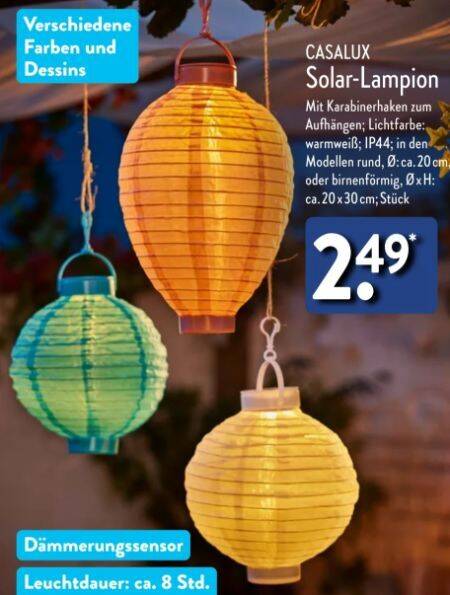 Solar-Lampion Angebot bei Aldi Nord