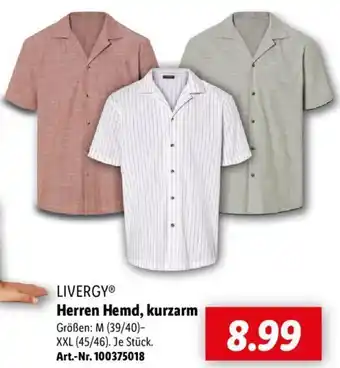 Lidl LIVERGY Herren Hemd, kurzarm Angebot