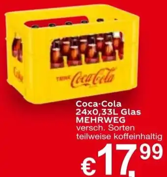 alldrink Coca-Cola 24x0,33L Glas MEHRWEG Angebot