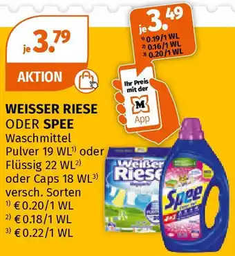 Müller WEISSER RIESE ODER SPEE Waschmittel Angebot