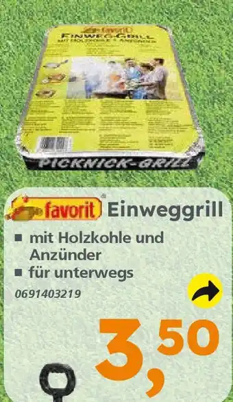Globus Baumarkt favorit Einweggrill Angebot