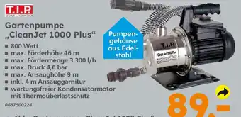 Globus Baumarkt T.I.P Gartenpumpe ,,CleanJet 1000 Plus" Angebot