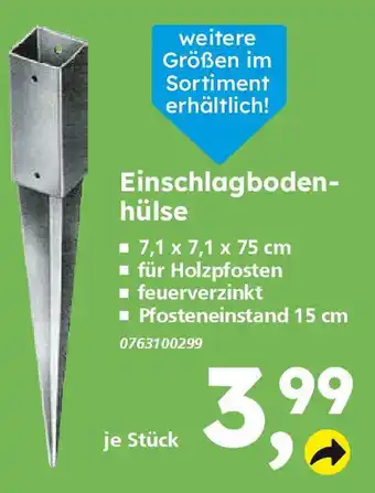 Globus Baumarkt Einschlagbodenhülse Angebot