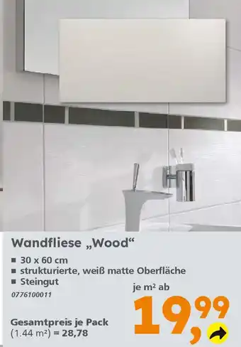 Globus Baumarkt Wandfliese,,Wood" Angebot