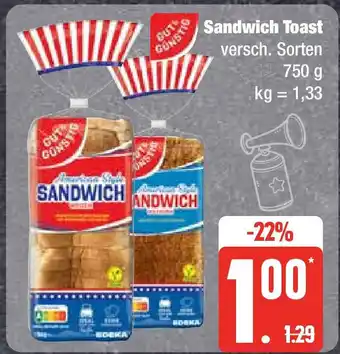 Edeka Sandwich Toast 750 g Angebot