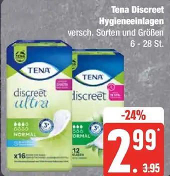 Edeka Tena Discreet Hygieneeinlagen Angebot