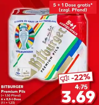 Kaufland BITBURGER Premium Pils 6 x 0,5 l Dose Angebot