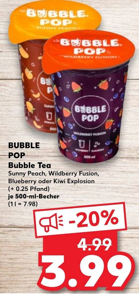 BBBLE POP Bubble Tea 500 ml Becher Angebot bei Kaufland