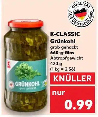Kaufland K-CLASSIC Grünkohl 660 g Glas Angebot