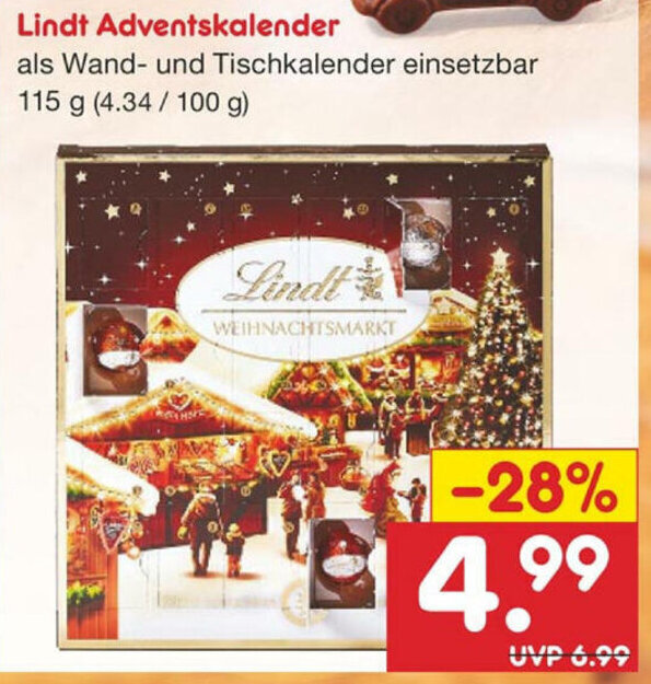 Lindt Adventskalender 115g Angebot bei Netto Marken-Discount