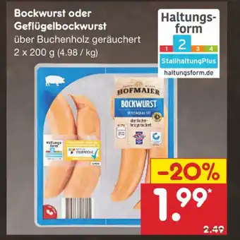 Netto Marken-Discount Bockwurst oder Geflügelbockwurst 2x200g Angebot