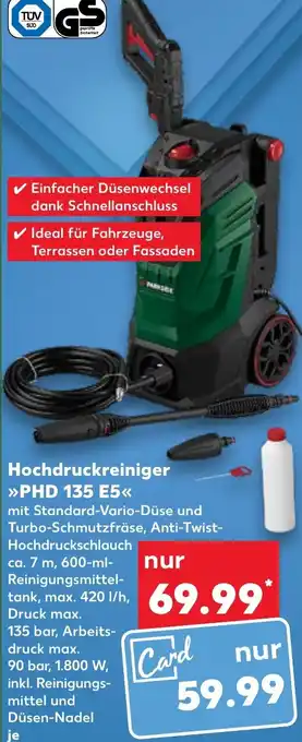 Kaufland Parkside Hochdruckreiniger PHD 135 E5 Angebot