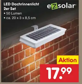 Netto Marken-Discount ezsolar LED Dachrinnenlicht 2er Set Angebot