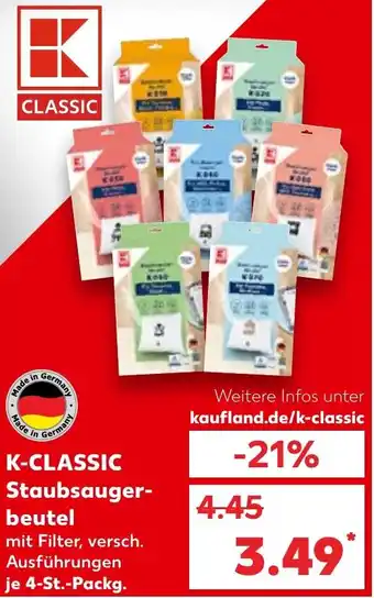 Kaufland K-CLASSIC Staubsaugerbeutel Angebot