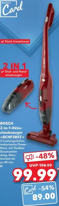 Kaufland BOSCH 2-in-1 Akkustaubsauger BCHF2BST Angebot