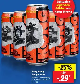 Lidl Kong Strong Energy Drink 0,33 L Angebot