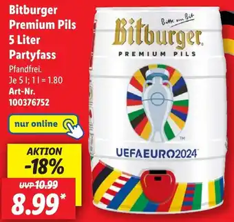 Lidl Bitburger Premium Pils 5 Liter Partyfass Angebot