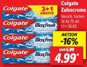 Lidl Colgate Zahncreme 4x75 ml Angebot