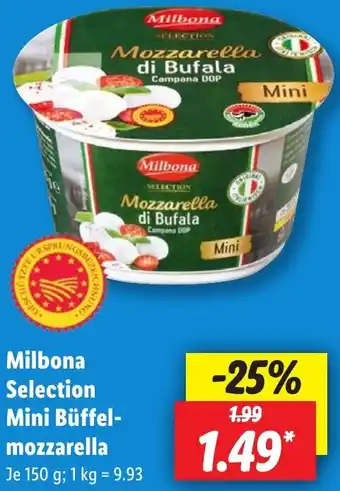 Lidl Milbona Selection Mini Büffelmozzarella 150 g Angebot