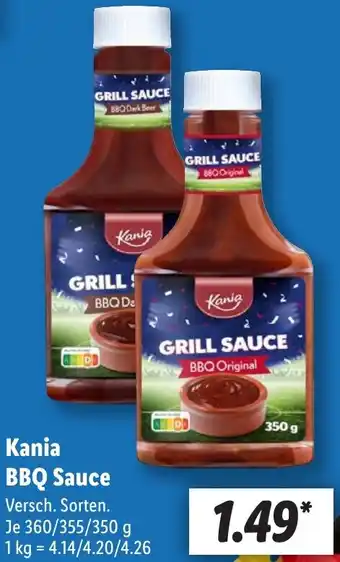 Lidl Kania BBQ Sauce 360/355/350 g Angebot