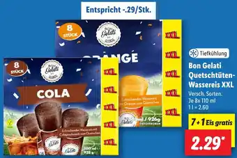 Lidl Bon Gelati Quetschtüten Wassereis XXL 8x110 ml Angebot