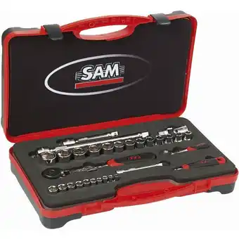 ManoMano Set mit 29 Steckschlüsseln und Zubehör 1/4'' und 1/2'' Sam Outillage 75-RS2 Angebot