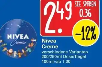 WEZ Nivea Creme 200/250ml Angebot