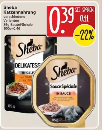 WEZ Sheba Katzennahrung 85g Angebot