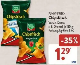 Aldi Süd FUNNY-FRISCH Chipsfrisch 150 g Packung Angebot