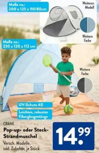 Aldi Süd CRANE Pop-up oder Steck Strandmuschel Angebot