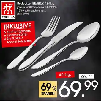 Zurbrüggen ZWILLING Besteckset BEVERLY, 42-tlg. Angebot