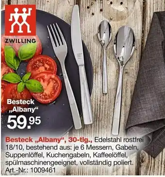 Möbel Inhofer Zwilling Besteck Albany, 30 tlg. Angebot