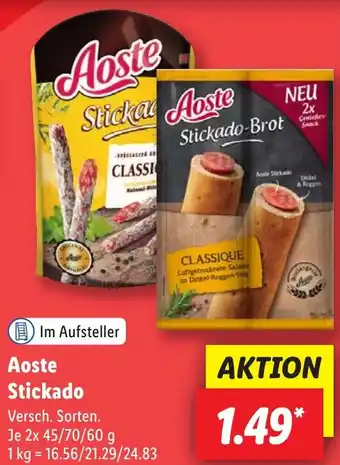 Lidl Aoste Stickado 2x45/70/60 g Angebot