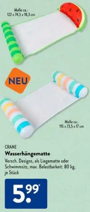 Aldi Süd CRANE Wasserhängematte Angebot