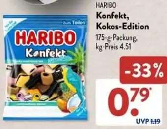 Aldi Süd HARIBO Konfekt, Kokos-Edition 175 g Packung Angebot