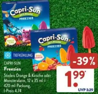 Aldi Süd CAPRI-SUN Freezies 420 ml Packung Angebot