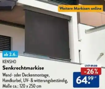 Aldi Süd KENSHO Senkrechtmarkise Angebot