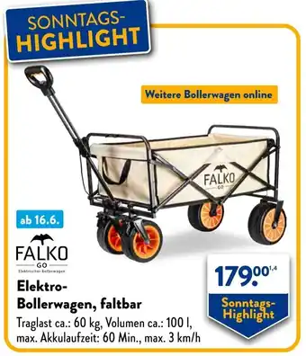 Aldi Süd FALKO GO Elektro Bollerwagen, faltbar Angebot