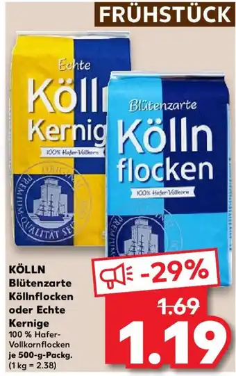 Kaufland KÖLLN Blütenzarte Köllnflocken oder Echte Kernige 500-g-Packg. Angebot