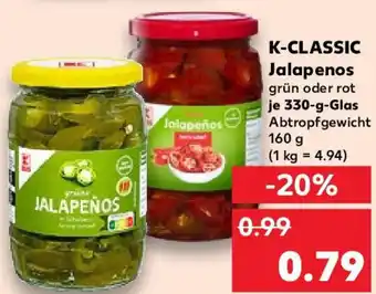 Kaufland K-CLASSIC Jalapenos 330 g Glas Angebot