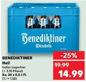 Kaufland Benediktiner Hell Ka. 20 x 0,5-I-FI. Angebot