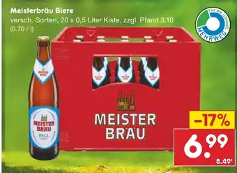 Netto Marken-Discount Meisterbräu Biere 20 x 0,5 Liter Kiste Angebot