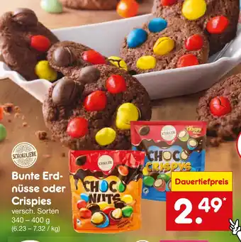 Netto Marken-Discount SCHOKOLIEBE Bunte Erd- nüsse oder Crispies 340-400 g Angebot