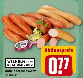 REWE Wilhelm brandenburg bock- oder rindswurst Angebot