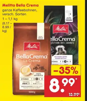 Netto Marken-Discount Melitta Bella Crema 1-1,1 kg Angebot