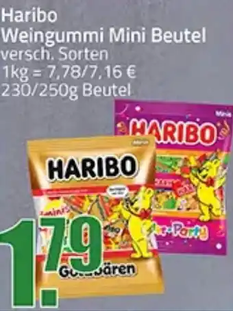 Ihr Frischmarkt Haribo Weingummi Mini Beutel 230/250 g Beutel Angebot