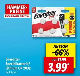 Lidl Energizer spezialbatterie/ lithium cr 2032 Angebot