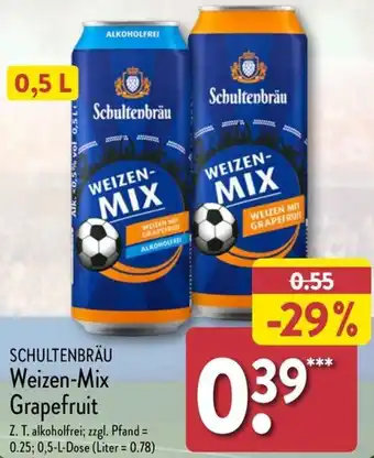 Aldi Nord SCHULTENBRÄU Weizen-Mix Grapefruit 0,5 L Angebot