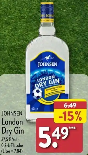 Aldi Nord JOHNSEN London Dry Gin 0,7 L Flasche Angebot